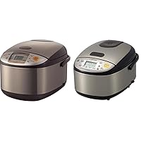 Zojirushi NS-TSC18 Micom Rice Cooker and Warmer, 10-Cups & NS-LGC05XB Micom Rice Cooker & Warmer, 3-Cups (uncooked), Stainless Black