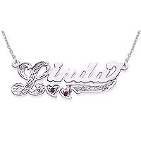 Rylos Necklaces For Women Gold Necklaces for Women & Men 14K White Gold or Yellow Gold Personalized Diamond & Colorstone High Polish Nameplate Necklace Special Order, Made to Order Necklace
