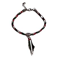 Unisex Palestinian Flag Braided Bracelet with Palestine colored map pendant