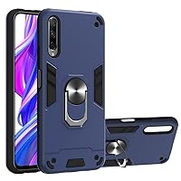 Phone Case For Huawei Y9s /Honor 9/Honor 9x Case,Military-Grade Shockproof Cover with Magnetic Car Mount Ring Kickstand Holder for Huawei Y9s /Honor 9/Honor 9x Protector Case ( Color : Navy blue )