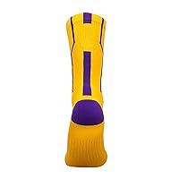 Player ID Jersey Number SINGLE Crew Sock - Gold, Purple, White