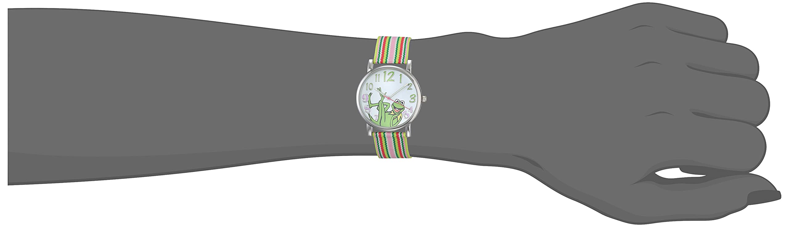 Muppets Women's MU1010 Kermit the Frog Dial Multi-Color Watch with Fabric Strap