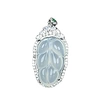 silver 925 plating chalcedony pendant high ice white chalcedony pendant agate ruyi Leaf beans Pendant