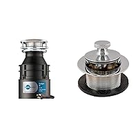 InSinkErator Badger 5 Garbage Disposal with Power Cord, Standard Series 1/2 HP & Eastman Lift-n-Turn Bathtub Drain Assembly Kit with Strainer and Stopper