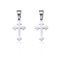 DanLingJewelry 10pcs 304 Stainless Steel Cross Charms Tiny Religious Cross Charms Mini Cross Dangle Charms for DIY Jewelry Making