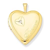 1/20 Gold Filled Patterned Engravable Spring Ring Not engraveable Polished and satin 20mm Diamond in Love Heart Forever Heart Photo Locket Pendant Necklace Jewelry for Women
