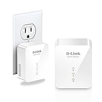 D-Link Powerline Adapter Starter Kit Ethernet Over Power Gigabit AV2 Up to 1000Mbps MIMO Internet Network Wall Plug In (DHP-601AV)