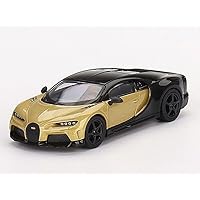 Bugatti Chiron Super Sport Gold Metallic and Black Limited Edition to 3000 Pieces Worldwide 1/64 Diecast Model Car by True Scale Miniatures MGT00513