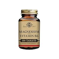 Solgar Magnesium with Vitamin B6 - 100 Tablets - Promotes Healthy Bone Mineralization, Supports Nerve & Muscle Function - Non-GMO, Gluten Free, Dairy Free, Kosher - 33 Servings