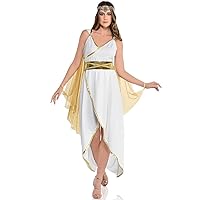 Amscan Womens Greek Goddess Dress | White And Gold Theme, White, Small US