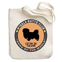Coton De Tulear Wiggle Butts Club Pin Canvas Tote Bag 10.5