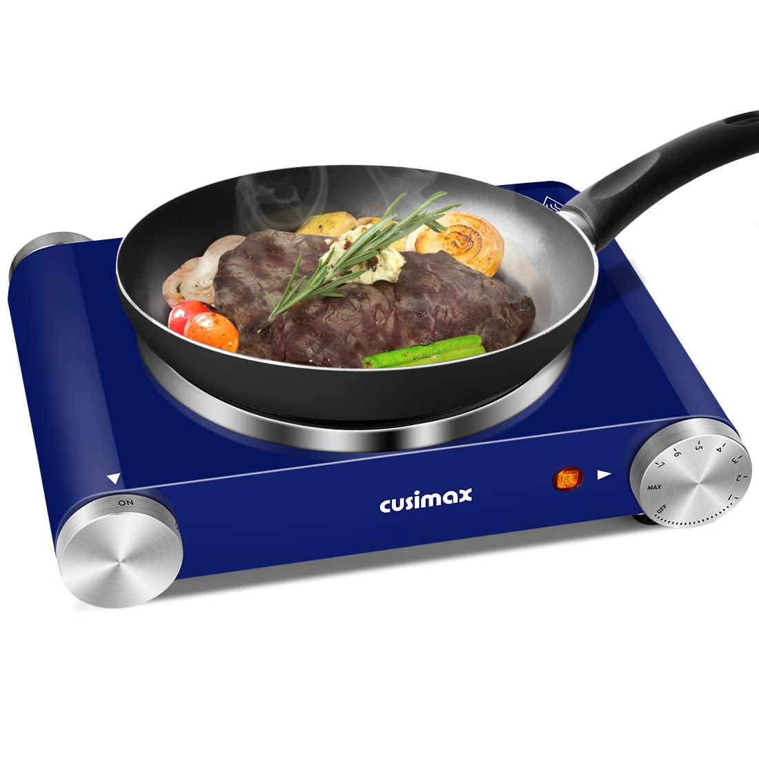 Hot Plate, CUSIMAX Electric burner 1500W Hot Plate for Cooking Single Burner Electric Stove with Heat-up in Seconds Adjustable Temperature Control ...