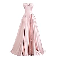 Strapless Princess Ball Gowns Pearl Satin Ball Gowns Evening Party Dresses