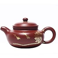 Tea Potsmanual Gold Tracing Design to Imitate The Raw Ore of The Antique Enamel Pottery Teapot