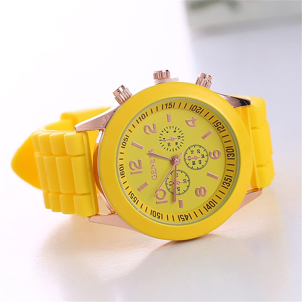 Gierzijia Women Silicone Watch, Casual Ladies Colorful Quartz Analog Watch, Fashion Student Wrist Watch Gift for Wife, Girls and Friends