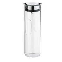 WMF Motion Water Carafe 1.25聽Litres Height 29聽cm Glass Carafe Closeup Silicone Lid Lock Handle Dishwasher Safe, 9.8聽cm, Silver