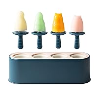 Adiya Ice On The Stalk Shapes, 4 Amount Of Silicone Ice Molds, Baby Ice Cream On The Stalk Forms Bpa Free, Ice Shapes For Self-making Of Ice Cream On The Stalk And Ice Cream Yogurt (Color : Blau)