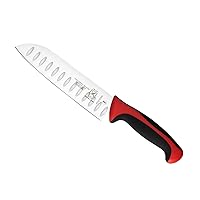 Mercer Culinary Millennia Colors Santoku Knife, 7-Inch Granton Edge, Red