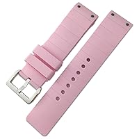 for Santos Watchband 23mm Silicone Watch Strap for Santos De Cartier 100 Black Brown Waterproof Sport Wrist Band (Color : Pink, Size : 23mm)