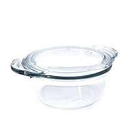 Simax Glassware Round heatproof dish with lid 2,15L, one size, clear