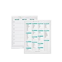 Weekly Meal Planner & Magnetic Grocery List - Grocery Shopping List Pad for Fridge w/52 Tear Off Pages (7.25” x 9”) Habit Tracker Calendar (7.25” x 9”)