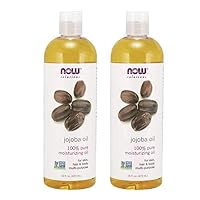 NOW Solutions, Jojoba Oil, 100% Pure Moisturizing, Multi-Purpose Oil for Face, Hair and Body, 16-Ounce (Pack of 2)