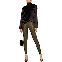 Women's Leather Pant Genuine Soft Lambskin Leather Skinny Slim fit Capri Pants WP011