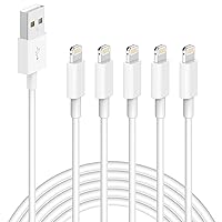 5 Pack(3/3/6/6/10 FT)[Apple MFi Certified] iPhone Charger Long Lightning Cable Fast Charging High Speed Data Sync USB Cable Compatible iPhone 14/13/12/11 Pro Max/XS MAX/XR/XS/X/8/7/Plus iPad AirPods