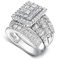 Kobelli Diamond Engagement Ring and Wedding Band Set 2 3/5 carats (ctw) in 14K White Gold