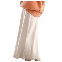 Autumn Winter 100% Wool Knit Long Skirt Women Casual Thick High Waist Pack Hip Cashmere Wild A-Line Skirt