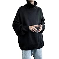Autumn and Winter Solid Color Warm Large Size Sweater Men' Casual Loose Comfortable
