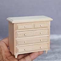 AirAds Dollhouse 1:12 Miniature Furniture Dresser Sideboard Drawer Table Unfinished Wood