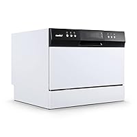 Comfee WQP6-3602H-W Countertop Dishwasher, White and Black