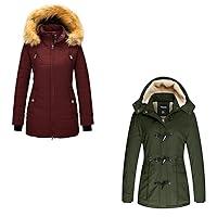 wantdo Women's Snow Coats Large Women's Warm Sherpa Medium