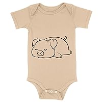 Tired Pig Baby Onesie - Animal Lover Apparel - Kids Funny Gift