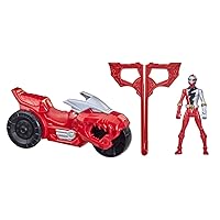 Power Rangers Dino Fury Rip N Go T-Rex Battle Rider and Dino Fury Red Ranger 6-Inch-Scale Vehicle and Action Figure, Toys Kids 4 and Up