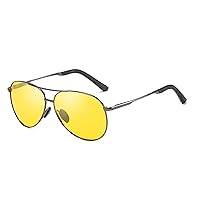 Night Driving Glasses Night Vision Aviator Reduce Glare Eyewear with Spring Hinge for Men Women B2294