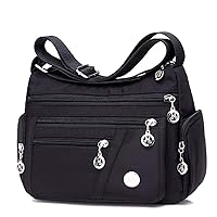 Wination Nylon Shoulder Bag, Multi Pocket Larger Capacity Handbag, Casual Crossbody Handbag for Women, Waterproof Nylon Shoulder Handbags, Messenger Bag, Anti Theft Tote Bag