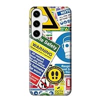 jjphonecase R3960 Safety Signs Sticker Collage Case Cover for Samsung Galaxy S24 Plus
