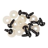 Plastic Safety Eyes, 10mm ø, Black, with washers, tab-Bag 10 Pieces, 69255576, 10 mm ø