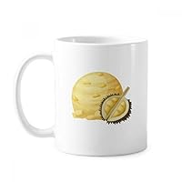 Yellow Durian Ice Cream Ball Popsicles Mug Pottery Ceramic Coffee Porcelain Cup Tableware