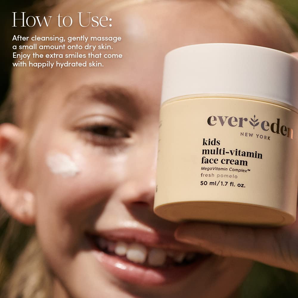 Evereden Premium Baby Sunscreen SPF 30, 2 fl oz, Evereden Kids Face Cream: Fresh Pomelo, 1.7 oz. & Evereden Kids Face Wash: Fresh Pomelo, 3.4 fl oz. | 3 Item Bundle Set | Clean & Natural Skincare