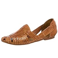 Womens 109 Cognac Authentic Mexican Huarache Sandals Leather Closed Toe