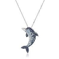 Gradient Dolphin Necklace S925 Silver