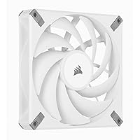 Corsair AF140 Elite, High-Performance 140mm PWM Fluid Dynamic Bearing Fan with AirGuide Technology (Low-Noise, Zero RPM Mode Support) Single Pack - White