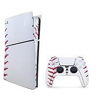 MightySkins Skin Compatible with Playstation 5 Slim Digital Edition Bundle - Baseball Closeup | Protective, Durable, and Unique Vinyl Decal wrap Cover | Easy to Apply | Made in The USA