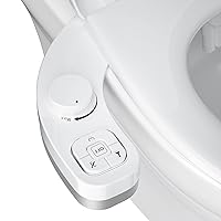 SAMODRA Non-Electric Bidet - Self Cleaning Dual Nozzle (Frontal and Rear Wash) Fresh Water Bidet Toilet Seat Attachment with Independent Adjustable Water Pressure (Classic White)