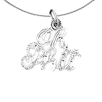 Silver Saying Necklace | Rhodium-plated 925 Silver Oh Shit Saying Pendant with 18
