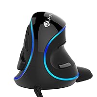 Wired Ergonomic Vertical USB Mouse with Adjustable Sensitivity (600/1000/1600 DPI), Scroll Endurance, Removable Palm Rest & Thumb Buttons [V628]
