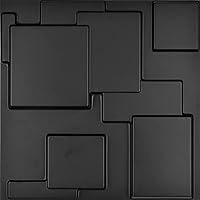 Art3d A10033BK 3D Wall Panels, Matt Black, 32 Square Feet (12 Pack)